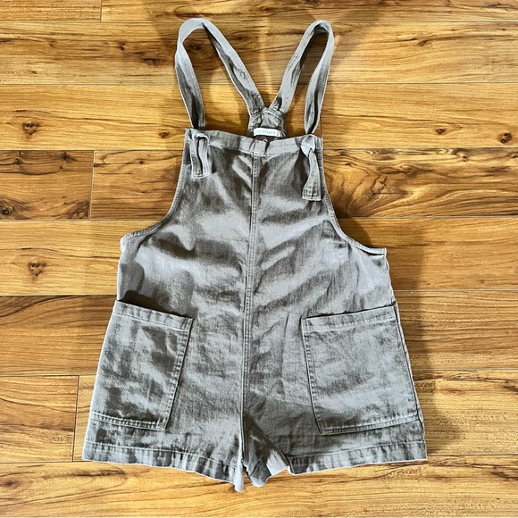 Neuflora Mendocino Linen Shortalls Mediium Olive Green - Picture 2 of 10